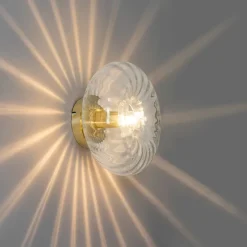 Smart wandlamp goud met glas incl. Wifi P45 - Ayesha