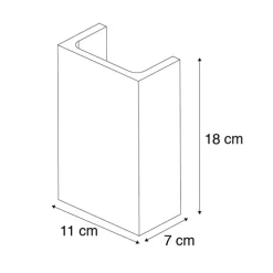 Smart wandlamp grijs beton rechthoek incl. Wifi G9 - Meaux