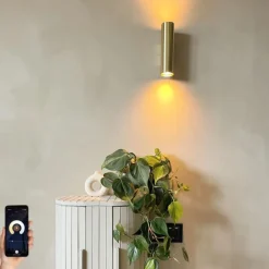Smart wandlamp messing incl. 2 Wifi GU10 - Jeana
