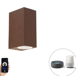 Smart wandlamp roestbruin IP44 incl. 2 Wifi GU10 - Baleno