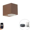 Smart wandlamp roestbruin IP44 incl. Wifi GU10 - Baleno