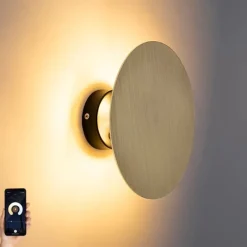 Smart wandlamp rond goud incl. 2 Wifi g9 - Pulley