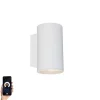 Smart wandlamp rond wit incl. 2 wifi GU10 - Sandy