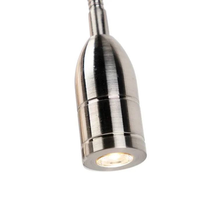 Smart Wandlamp staal met kap creme wit incl. Wifi P45 - Bergamo