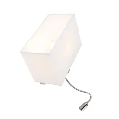 Smart Wandlamp staal met kap creme wit incl. Wifi P45 - Bergamo