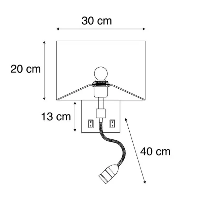 Smart Wandlamp staal met kap creme wit incl. Wifi P45 - Bergamo