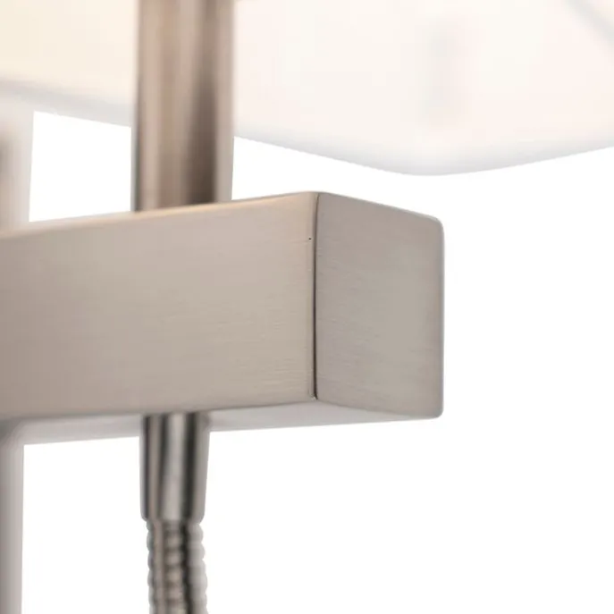 Smart Wandlamp staal met kap creme wit incl. Wifi P45 - Bergamo