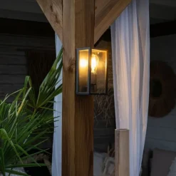 Smart wandlamp zwart 26 cm IP44 incl. Wifi ST64- Charlois