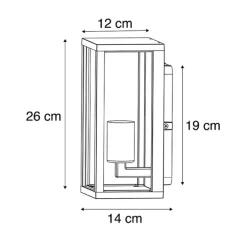 Smart wandlamp zwart 26 cm IP44 incl. Wifi ST64- Charlois