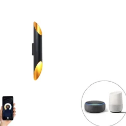 Smart wandlamp zwart 5,6 cm incl. 2 Wifi GU10- Organo