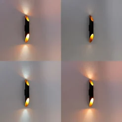 Smart wandlamp zwart 5,6 cm incl. 2 Wifi GU10- Organo