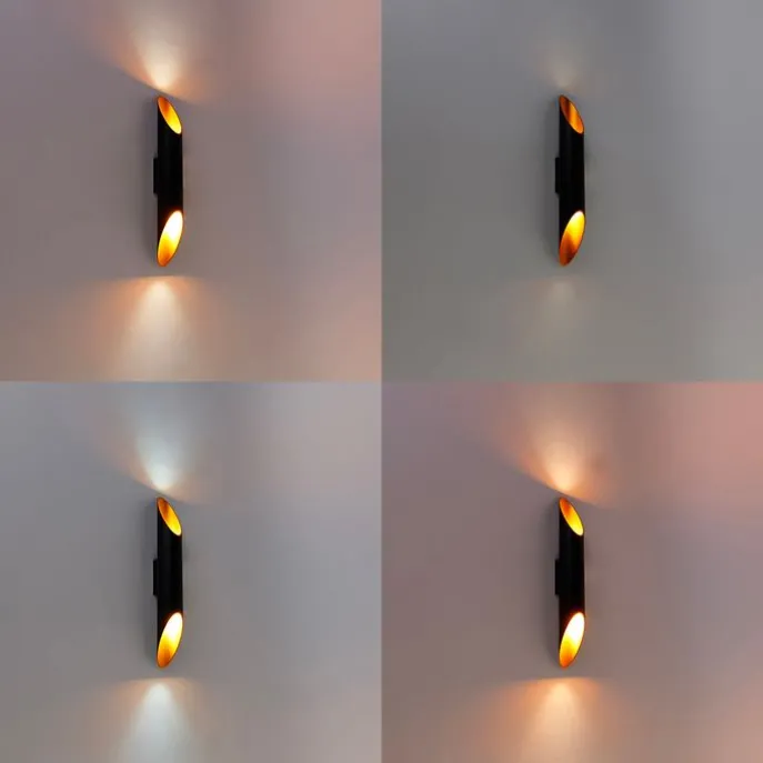 Smart wandlamp zwart 5,6 cm incl. 2 Wifi GU10- Organo