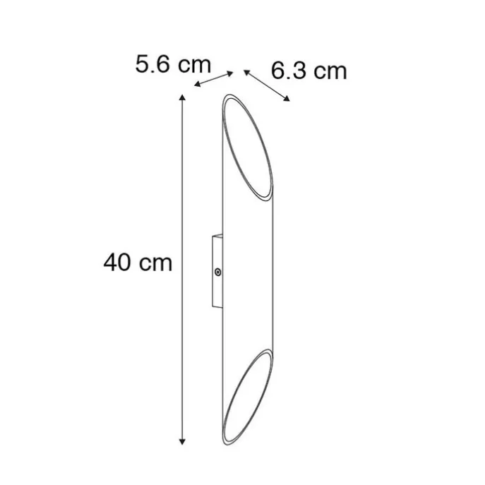 Smart wandlamp zwart 5,6 cm incl. 2 Wifi GU10- Organo