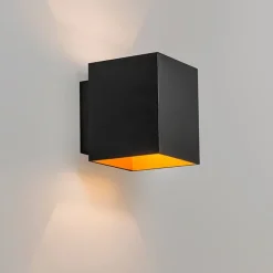Smart wandlamp zwart en goud vierkant incl. Wifi G9 - Sola