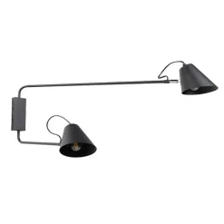 Smart wandlamp zwart 2-lichts verstelbaar incl. Wifi A60 - Lune