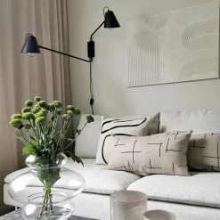 Smart wandlamp zwart 2-lichts verstelbaar incl. Wifi A60 - Lune