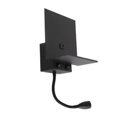 Smart wandlamp zwart met USB en flexarm incl. Wifi G9 - Flero