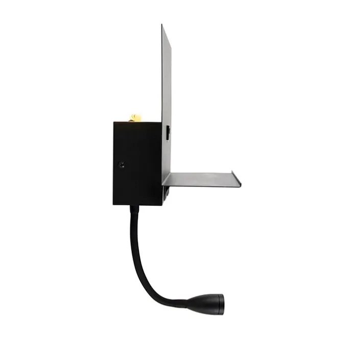Smart wandlamp zwart met USB en flexarm incl. Wifi G9 - Flero