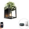 Smart wandlamp zwart met rek incl. Wifi G95 - Cage Rack