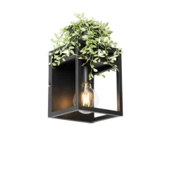 Smart wandlamp zwart met rek incl. Wifi G95 - Cage Rack