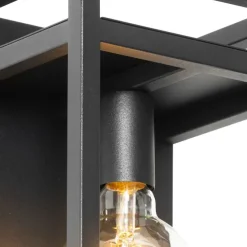 Smart wandlamp zwart met rek incl. Wifi G95 - Cage Rack