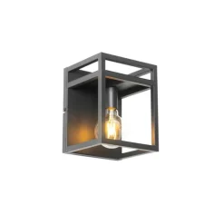 Smart wandlamp zwart met rek incl. Wifi G95 - Cage Rack