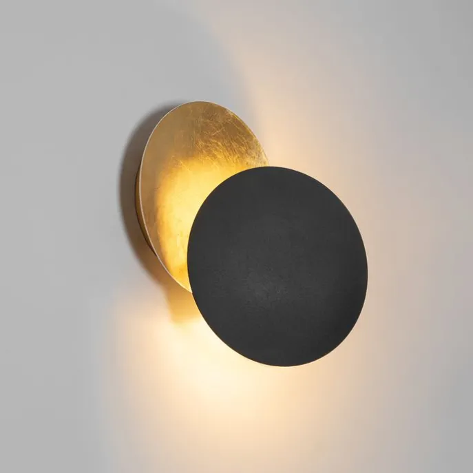 Smart wandlamp zwart met goud incl. Wifi G9 - Sunrise