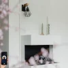 Smart wandlamp zwart met hout incl. Wifi A60 - Chon