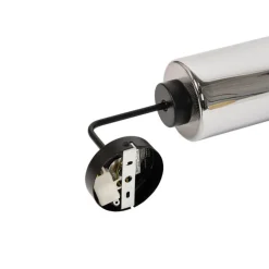 Smart wandlamp zwart met smoke glas incl. Wifi ST64 - Laura