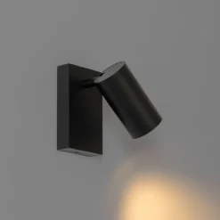 Smart wandlamp zwart verstelbaar met schakelaar incl. Wifi GU10 50mm - Jeana Luxe