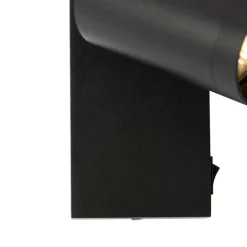 Smart wandlamp zwart verstelbaar met schakelaar incl. Wifi GU10 50mm - Jeana Luxe