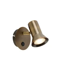 Smart Wandspot brons draai- en kantelbaar met schakelaar incl. Wifi GU10 50mm - Karin 1