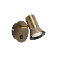 Smart Wandspot brons draai- en kantelbaar met schakelaar incl. Wifi GU10 50mm - Karin 1