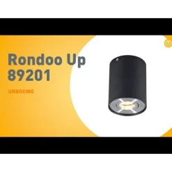 Spot zwart en staal draai- en kantelbaar - Rondoo up