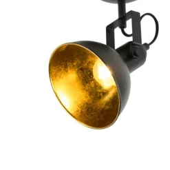 Spot zwart met goud 1-lichts draai- en kantelbaar - Tommy