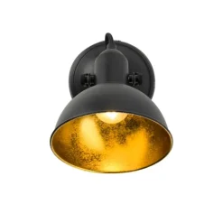 Spot zwart met goud 1-lichts draai- en kantelbaar - Tommy