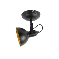 Spot zwart met goud 1-lichts draai- en kantelbaar - Tommy