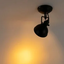 Spot zwart met goud 1-lichts draai- en kantelbaar - Tommy