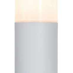 Staande buitenlamp wit met opaal witte kap 30 cm IP44 - Odense