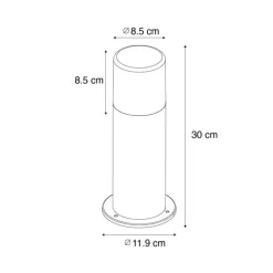 Staande buitenlamp wit met opaal witte kap 30 cm IP44 - Odense