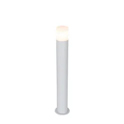 Staande buitenlamp wit met opaal witte kap 70 cm - Odense