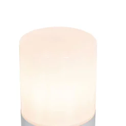 Staande buitenlamp wit met opaal witte kap 70 cm - Odense