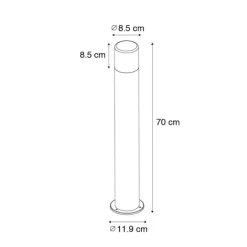 Staande buitenlamp wit met opaal witte kap 70 cm - Odense