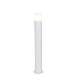 Staande buitenlamp wit met opaal witte kap 70 cm - Odense