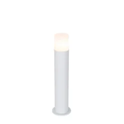 Staande buitenlamp wit met opaal witte kap 50 cm - Odense