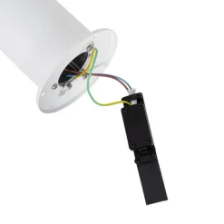 Staande buitenlamp wit met opaal witte kap 50 cm - Odense