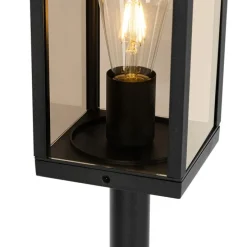 Staande buitenlamp zwart met smoke 100 cm IP44 - Charlois