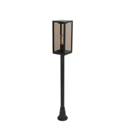 Staande buitenlamp zwart met smoke 100 cm IP44 - Charlois