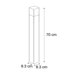 Staande buitenlamp zwart 70 cm IP44 met smoke glass - Denmark