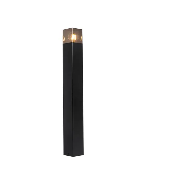 Staande buitenlamp zwart 70 cm IP44 met smoke glass - Denmark